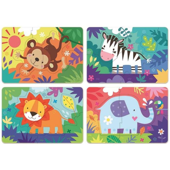 Puzzles progresivos 5-6-7-8 piezas animales de la selva my first puzzles 4 Puzzles progresivos 5-6-7-8 piezas animales de la selva my first puzzles 4