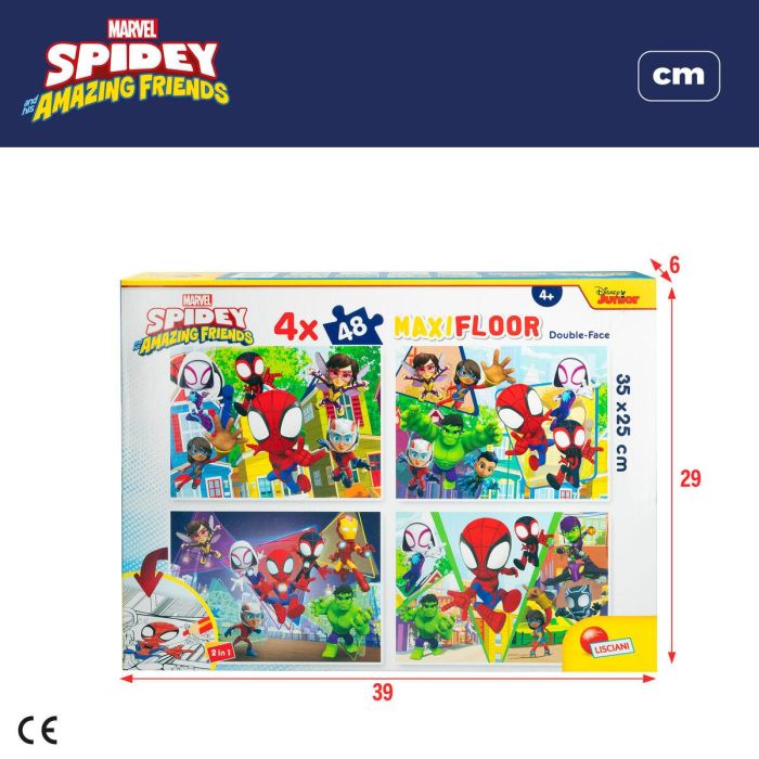 Set de 4 Puzzles Spidey 35 x 1,5 x 25 cm 48 Piezas (6 Unidades) 1 Set de 4 Puzzles Spidey 35 x 1,5 x 25 cm 48 Piezas (6 Unidades) 1