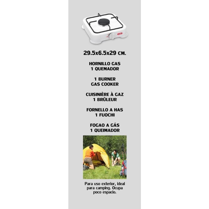 Hornillo de gas Algon BBQ 1 fuego 28x28x7 cm (4 Unidades) 3 Hornillo de gas Algon BBQ 1 fuego 28x28x7 cm (4 Unidades) 3