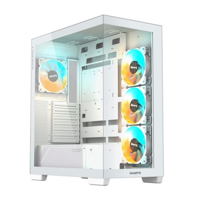 Gigabyte C500 Glass Blanca Caja PC Gaming Semitorre ATX con Panel de Vidrio Templado, Refrigeración Líquida 360mm y USB 3.2 Gigabyte C500 Glass Blanca Caja PC Gaming Semitorre ATX con Panel de Vidrio Templado, Refrigeración Líquida 360mm y USB 3.2
