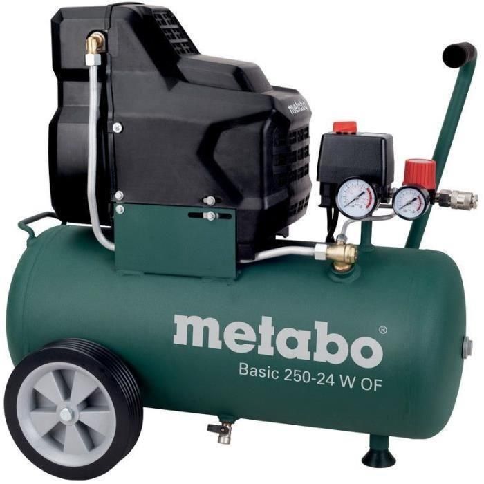 Compresor - METABO - Basic 250-24 W OF - Acoplamiento rápido universal - Mango engomado