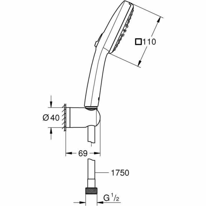 Alcachofa de Ducha Grohe Plástico 3 Alcachofa de Ducha Grohe Plástico 3