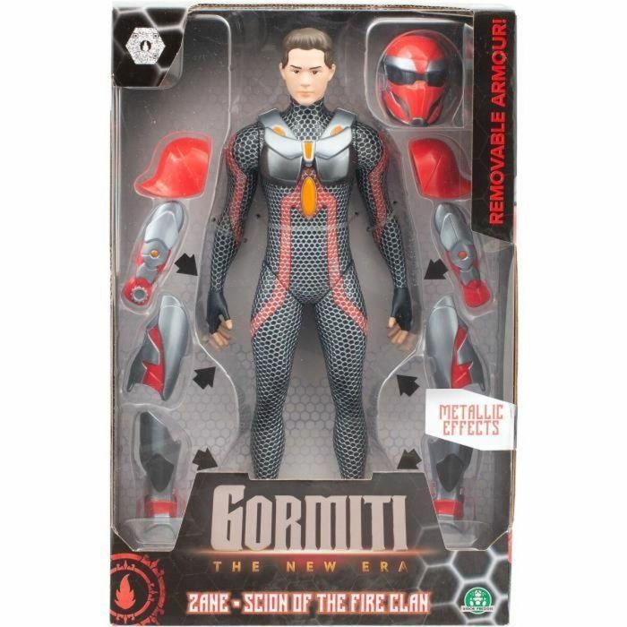 Gormiti GRV034 Figura Articulada Vástago con Armadura Modelo Fuego 27 cm para Niños a partir de 4 Años