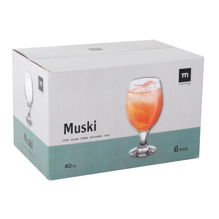 La Mediterranea Set 6 Copas Muski 400 cc (4 Cajas)