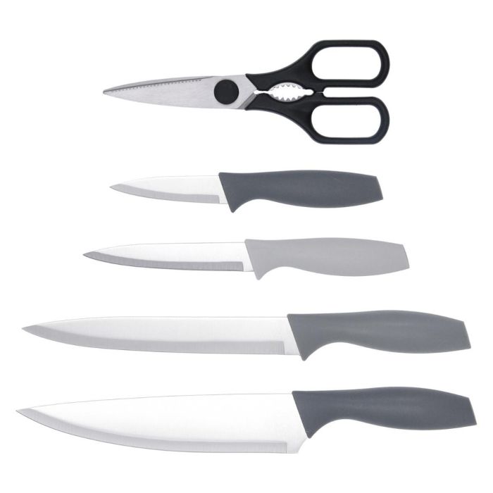 Quid Set Cuchillos y Tijera Oasis de Metal Gris - 5 Piezas