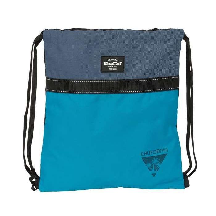 Bolsa Mochila con Cuerdas BlackFit8 California Azul Negro 35 x 40 x 1 cm