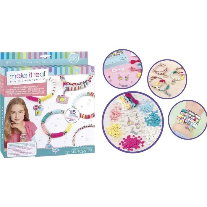 Lansay LAN3181860413173 Hacerlo real Joyas de Heishi Días de verano Fabricación de joyas para niños 8 años