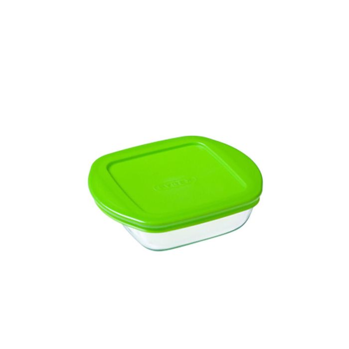 Fiambrera Cuadrada con Tapa Pyrex Cook & Store Verde 1 L 20 x 17 x 5,5 cm Silicona Vidrio (6 Unidades) 1
