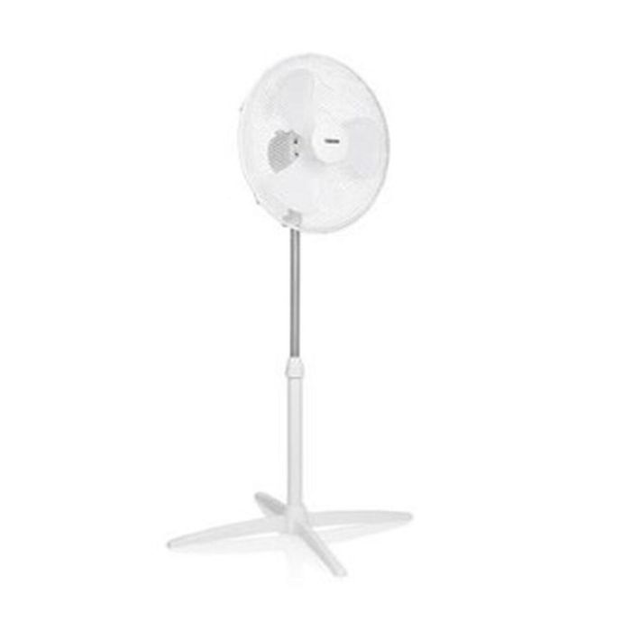 Tristar VE-5755 Ventilador de Pie Silencioso 45W, 3 Aspas 40cm, 3 Velocidades, Oscilante, Altura Ajustable 85-115cm, Blanco
