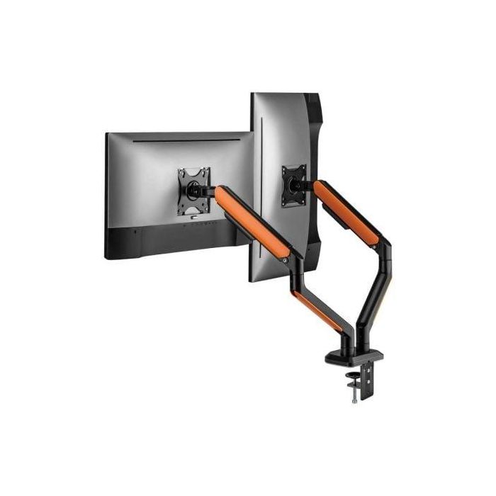 AISENS - SOPORTE DE MESA RGB GAMING CONTRAPESO GIRATORIO E INCLINABLE PARA MONITOR/TV 9KG (3 PIVOTES, 2 BRAZOS) DE 17-32, NEGRO-NARANJA 2 AISENS - SOPORTE DE MESA RGB GAMING CONTRAPESO GIRATORIO E INCLINABLE PARA MONITOR/TV 9KG (3 PIVOTES, 2 BRAZOS) DE 17-32, NEGRO-NARANJA 2