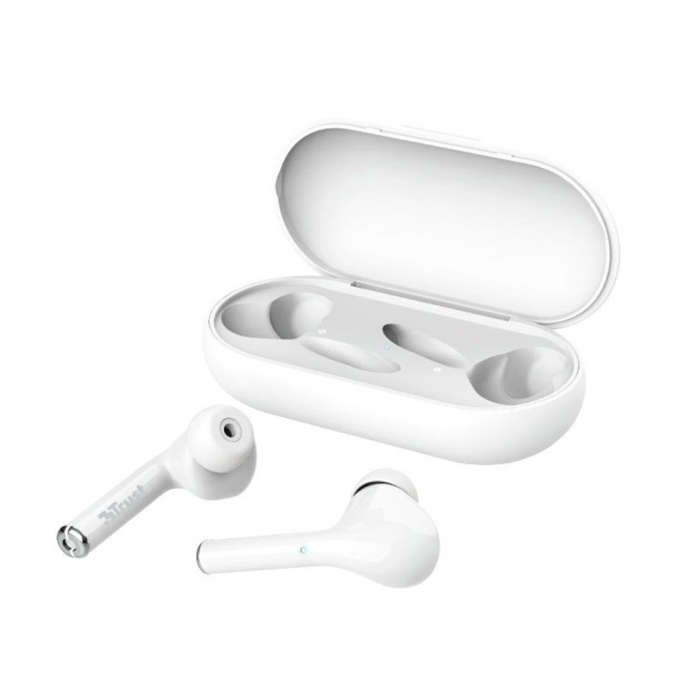 Trust Auricular Inalámbrico Bluetooth Nika con Estuche de Carga, Blanco, 16 Horas de Reproducción, Llamadas y Asistente de Voz 2