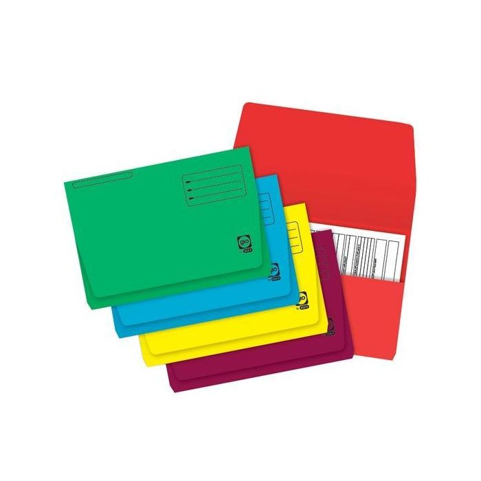 Gio Subcarpeta Pocket con Bolsa y Solapa, Folio, Cartulina 320 gr Colores Surtidos (10 Unidades) para Archivo/Presentación (10 Unidades)