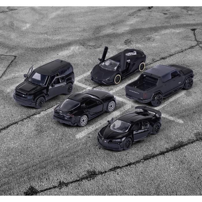 Smoby Coches Black Edition Giftpack, Pack con 5 Vehículos, Modelos Surtidos 1
