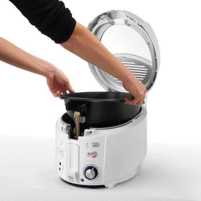 Delonghi F38436 Freidora eléctrica RotoFry Classic Cesta giratoria, 1.2kg Papas Fritas, Termostato y Temporizador Digital, Blanco 1 Delonghi F38436 Freidora eléctrica RotoFry Classic Cesta giratoria, 1.2kg Papas Fritas, Termostato y Temporizador Digital, Blanco 1