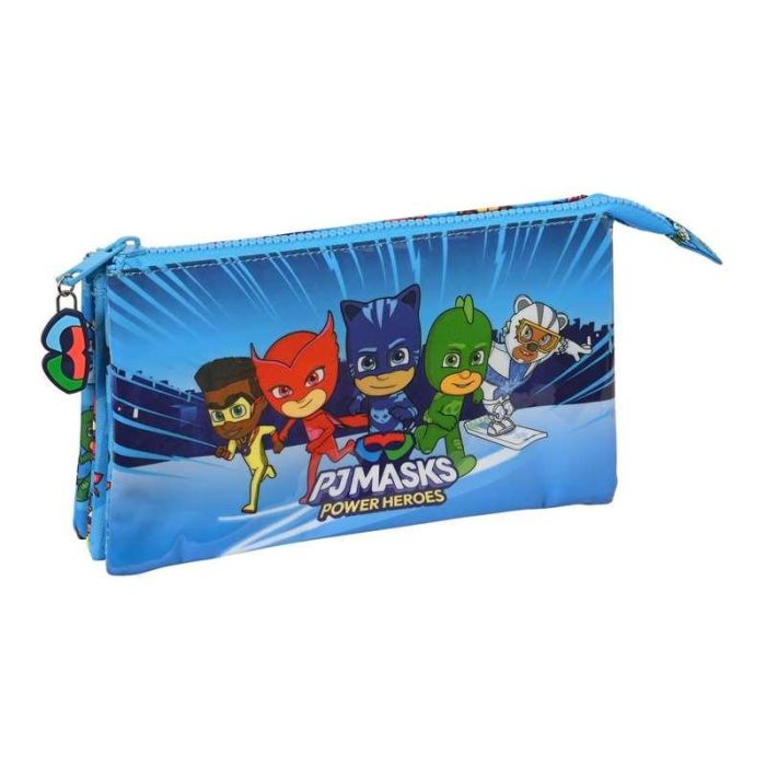 Portatodo Triple PJ Masks Azul 22 x 12 x 3 cm Portatodo Triple PJ Masks Azul 22 x 12 x 3 cm