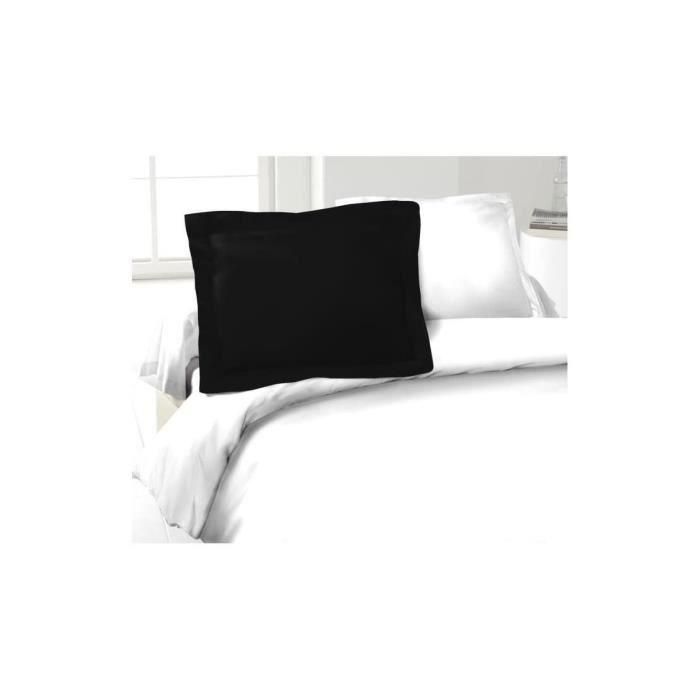 LOVELY HOME Juego de 2 fundas de almohada 100% algodón 50x70 cm - Negro 1