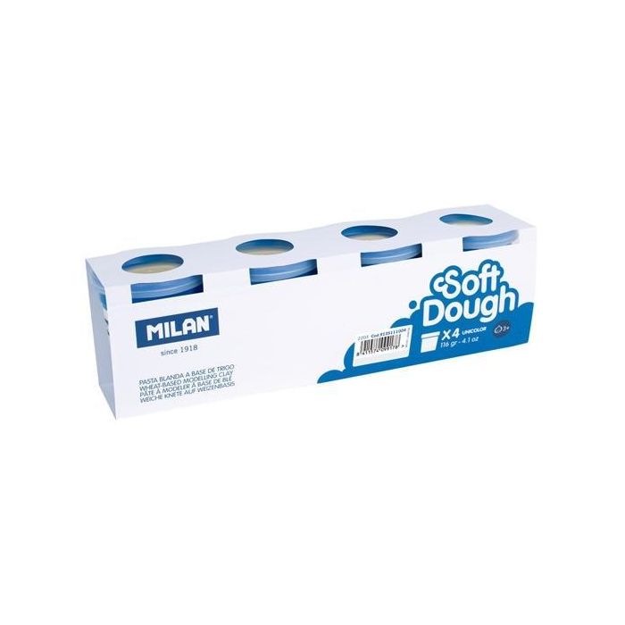Milan Pasta Blanda Soft Dough Caja 4 Botes 116 gr Blanco Milan Pasta Blanda Soft Dough Caja 4 Botes 116 gr Blanco