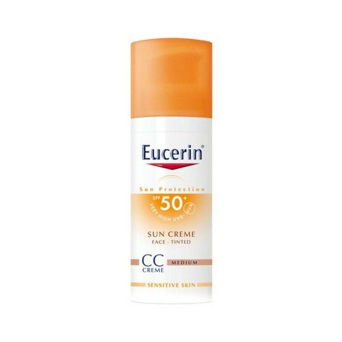 Eucerin SUN PROTECTION PHOTOAGING CC Cream Protector Solar Facial SPF50+ Antiedad Tono Medio para Piel Sensible 50 ml