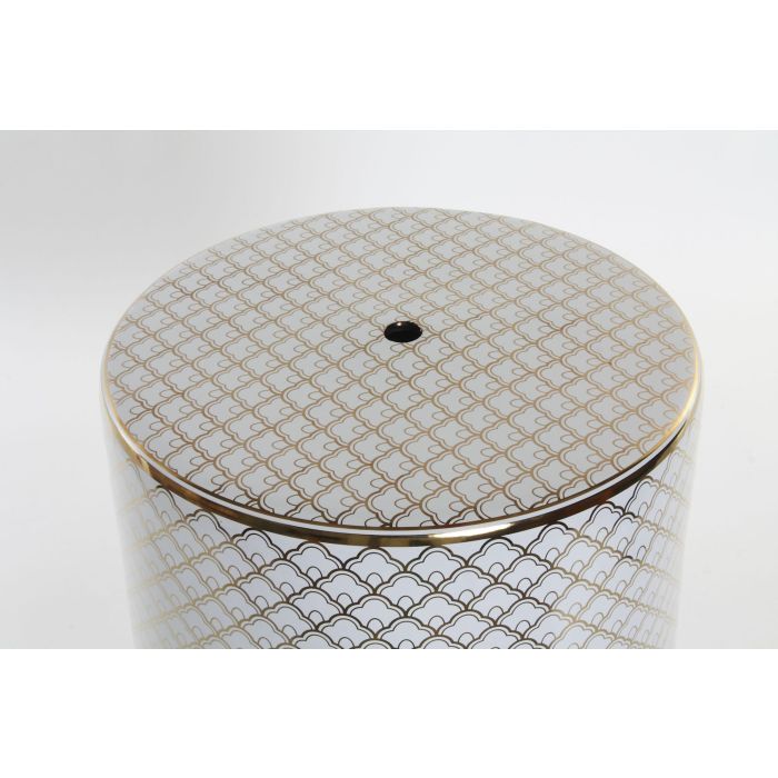 Mesita Auxiliar Glam DKD Home Decor Blanco Dorado 33 x 42 x 33 cm 2 Mesita Auxiliar Glam DKD Home Decor Blanco Dorado 33 x 42 x 33 cm 2