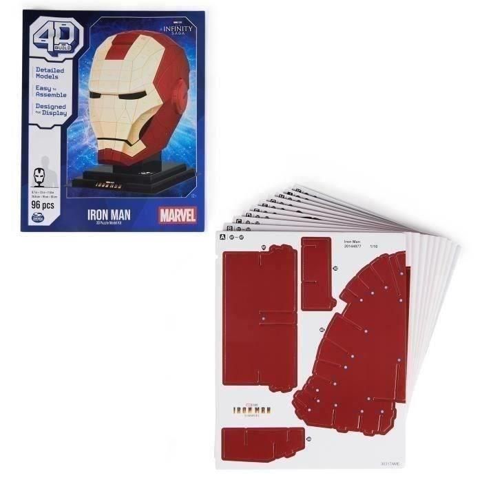 Spin Master SPI6069819 Casco Iron Man Marvel Modelo 4D para construir 4