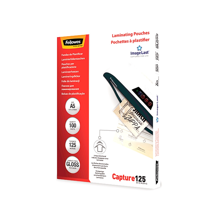 Fellowes Fundas De Plastificar 125 Micras A5 Brillo Pack 100 Ud 1