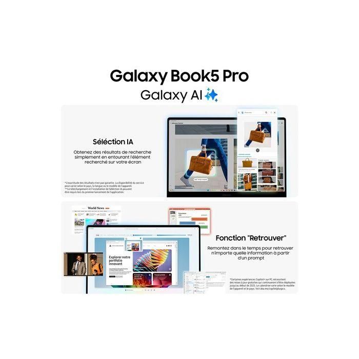 Samsung SAM1737725441969 Portátil Galaxy Book5 Pro 14" Intel Core Ultra 7, 16GB RAM, 512GB SSD, Gris 2