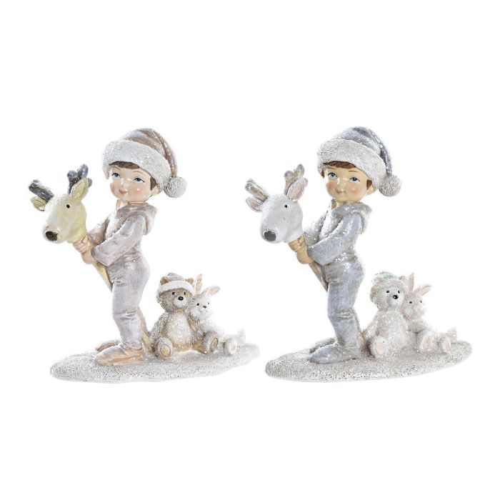 Figura Navidad Moderna DKD Home Decor Rosa Gris 5.5 x 12 x 11 cm (2 Unidades) Figura Navidad Moderna DKD Home Decor Rosa Gris 5.5 x 12 x 11 cm (2 Unidades)