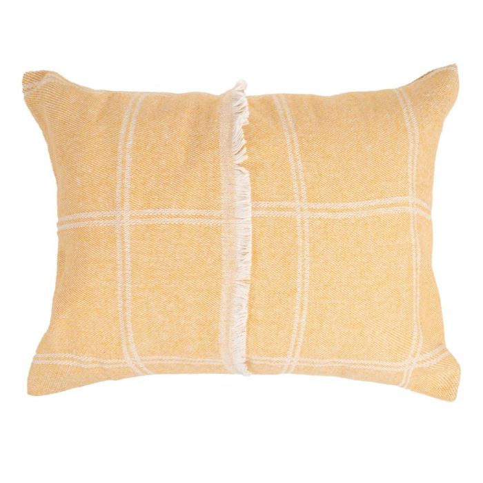 Cojín Cuadros Mostaza Algodón-Poliéster 70 X 50 cm