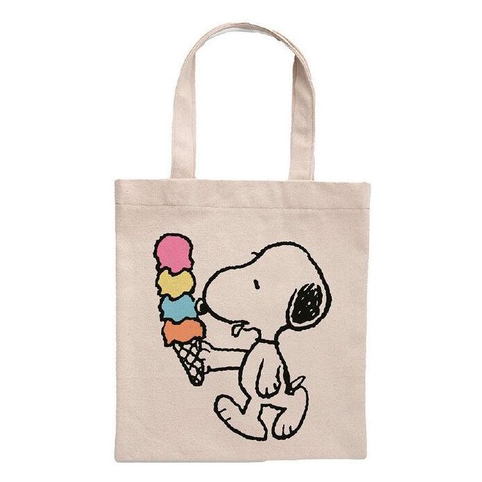 SUNCITY Bolsa Tote Snoopy Peanuts Ice Cream de Algodón 180 gsm 41x37cm