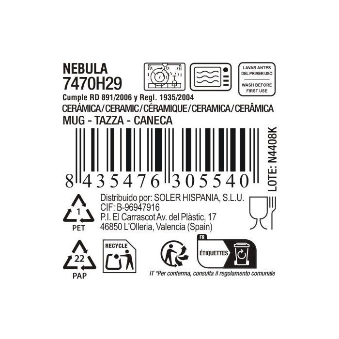 La Mediterranea Mug Nebula 410 ml ø9.5x10.7 cm 4