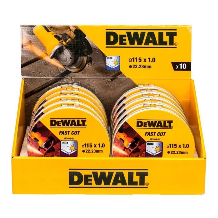 Dewalt DT3506-QZ Disco de corte para acero inoxidable Ø115 x 1,0 x 22,23 mm (Pack 10) 1 Dewalt DT3506-QZ Disco de corte para acero inoxidable Ø115 x 1,0 x 22,23 mm (Pack 10) 1
