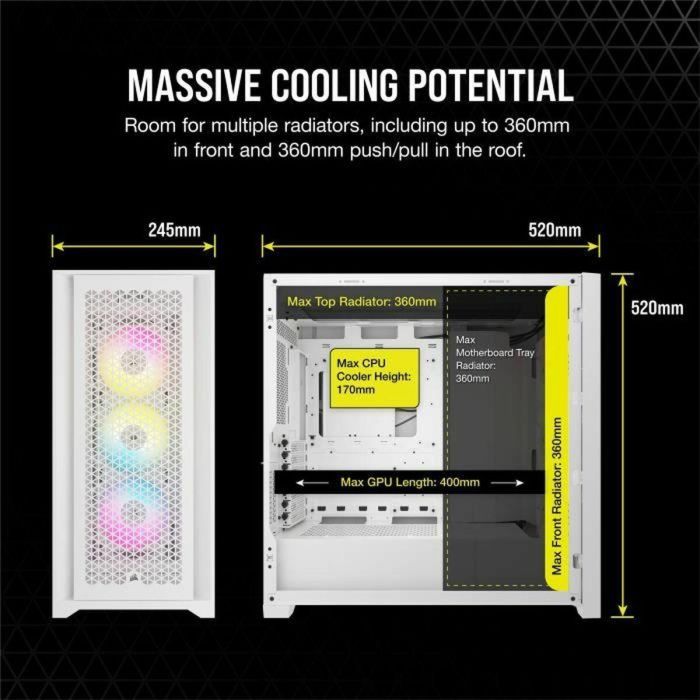 Caja Semitorre ATX Corsair Blanco 17 Caja Semitorre ATX Corsair Blanco 17