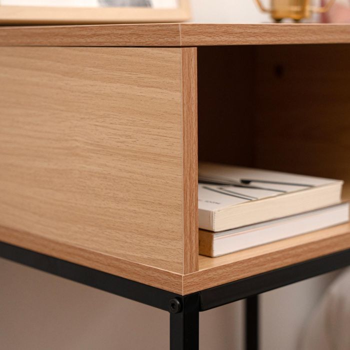 Vinthera Mesilla Moa MDF Natural Patas Acero 40x30x68 cm 4 Vinthera Mesilla Moa MDF Natural Patas Acero 40x30x68 cm 4