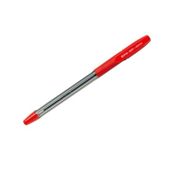 Pilot Bolígrafo Bps-Gp, Punta de Bola 1.0 mm, Tinta Aceite, Grip Caucho, Rojo (Pack 12 Unidades) (12 Unidades)