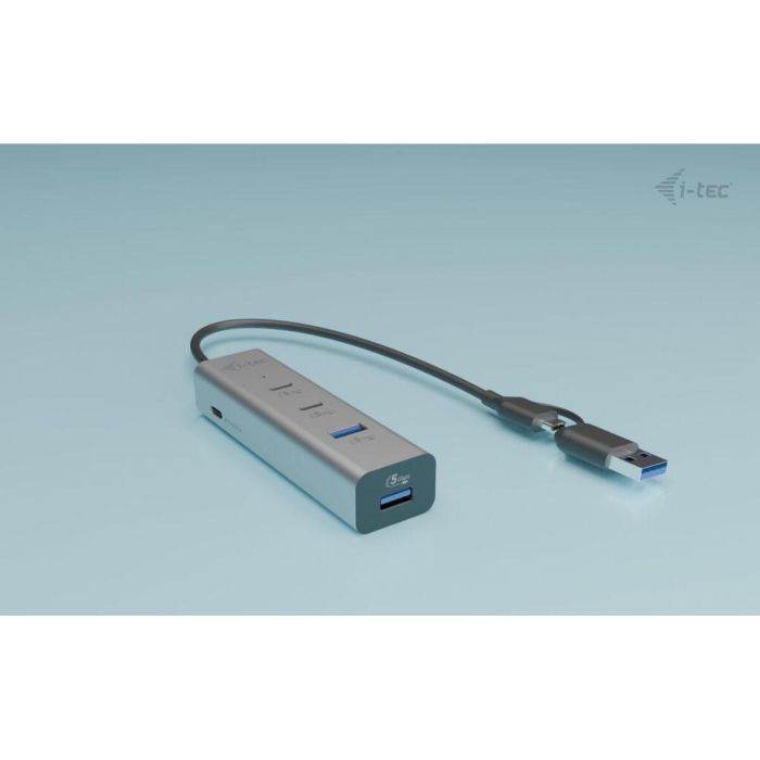 Hub USB i-Tec CAHUBMETAL2A2CPD Plateado 2 Hub USB i-Tec CAHUBMETAL2A2CPD Plateado 2