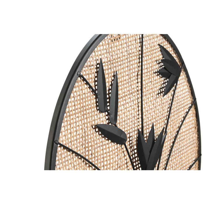 DKD Home Decor Decoracion Pared Oriental Negro Natural 30 x 40 x 2.5 cm 4 Unidades Hierro 1