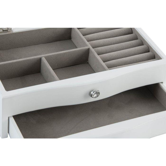 Caja-Joyero DKD Home Decor Blanco Madera MDF 28 x 17 x 10 cm 2 Caja-Joyero DKD Home Decor Blanco Madera MDF 28 x 17 x 10 cm 2