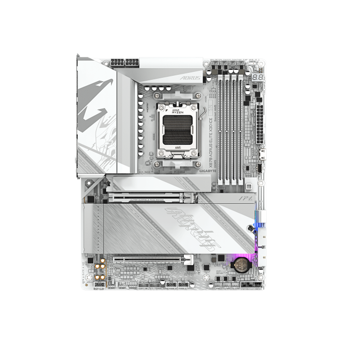 Placa Gigabyte X870 Aorus Elite X Ice,Amd,Am5,X870,4Ddr5,256Gb,1Hdmi+2Usb4,2Sata6+2M.2,5Gblan+Wifi7+Bt5.4,10Usb3.2,Atx 1