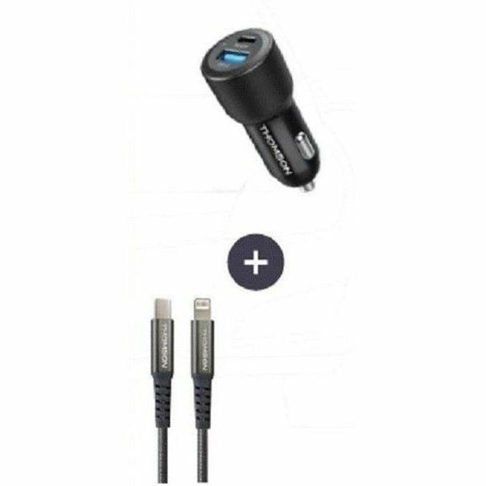 Thomson THO3513767400046 Pack Cargador de Coche 60W con Cable USB-C a Lightning 5A 1.5m