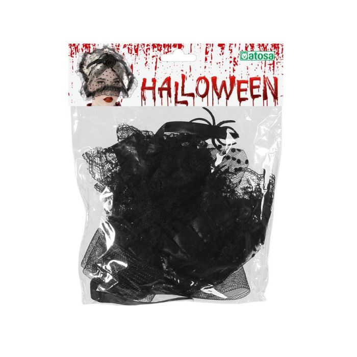 Diadema Halloween Tocado Rejilla Vampiresa Mujer Adulto 1