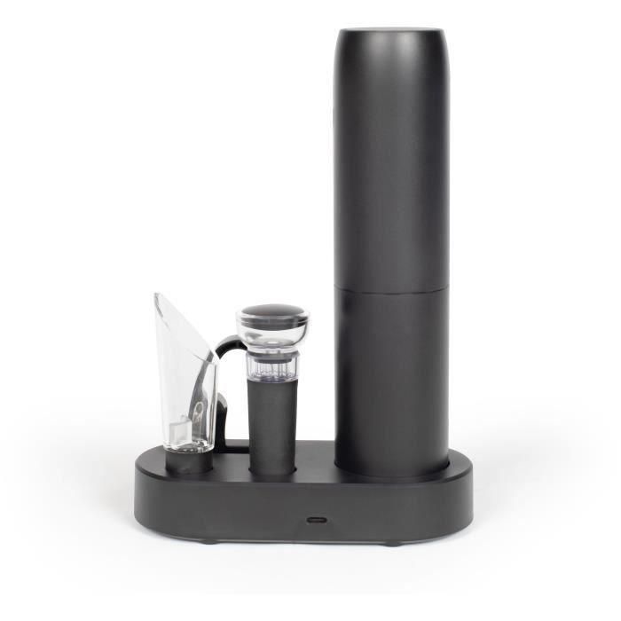 Livoo GS159 Set de vino eléctrico recargable Universal, 5 accesorios, funciona por presión, abre hasta 30 botellas. 1