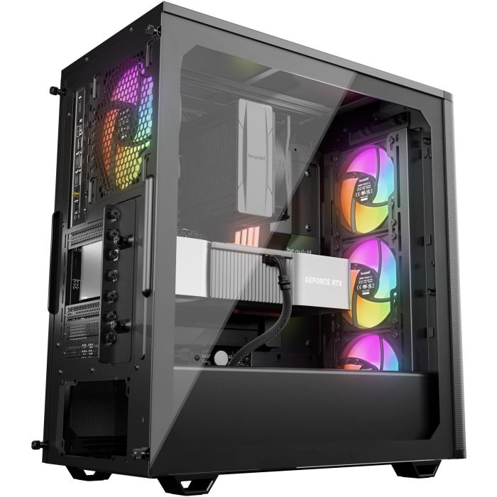 be quiet! Pure Base 501 LX Negra Torre PC Midi con Ventana Lateral, Iluminación RGB y 3x120mm Fans. Soporte ATX y USB-C. 5