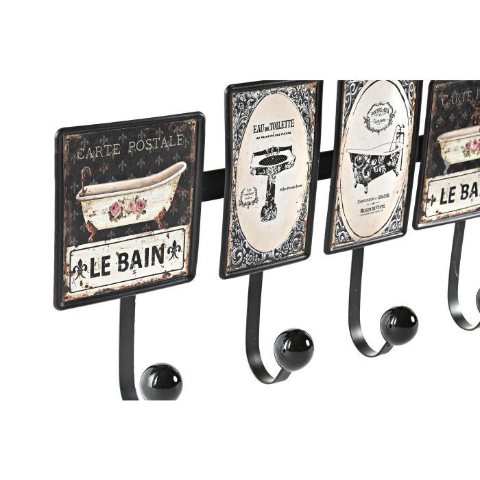 DKD Home Decor Perchero Tradicional de Metal Negro y Blanco con 4 Colgadores para Baño, 38x6x18 cm 1 DKD Home Decor Perchero Tradicional de Metal Negro y Blanco con 4 Colgadores para Baño, 38x6x18 cm 1