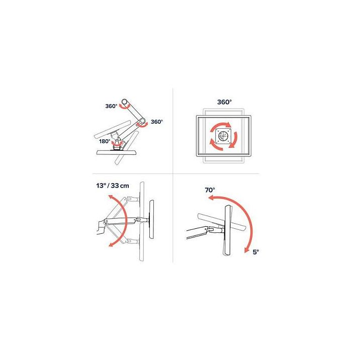 Ergotron LX Brazo Soporte Escritorio para Pantalla LCD hasta 34", Negro