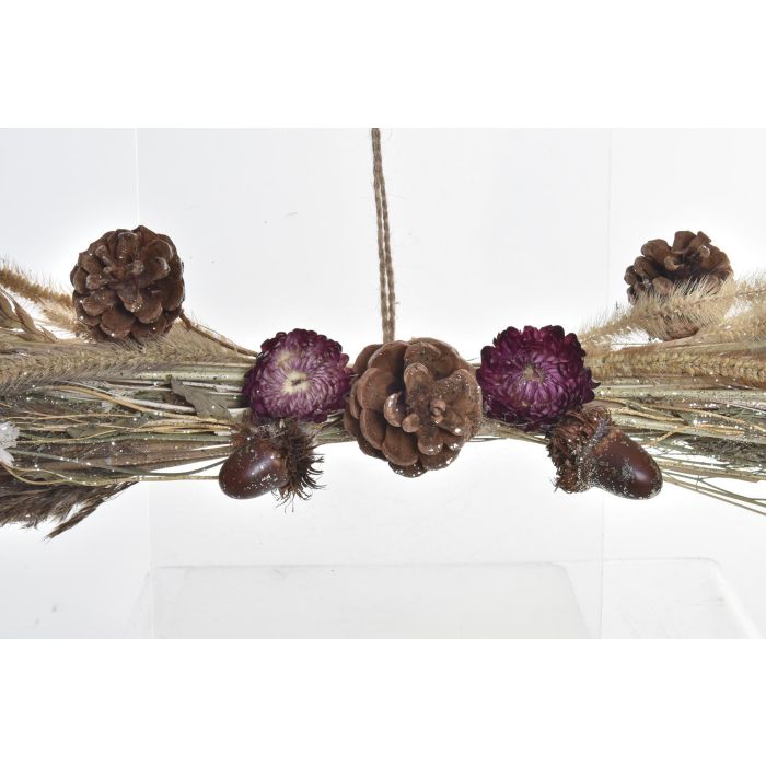 DKD Home Decor Decoración Colgante Navidad Estilo Alpino Flor Seca Marrón Set 2 Unidades Surtidas 15x8x60 cm 1