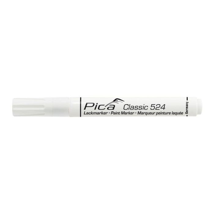 Pica Marcador permanente classic blanco, marcaje permanente en superficies, altamente opaco, resistente a la luz, secado rápido Pica Marcador permanente classic blanco, marcaje permanente en superficies, altamente opaco, resistente a la luz, secado rápido