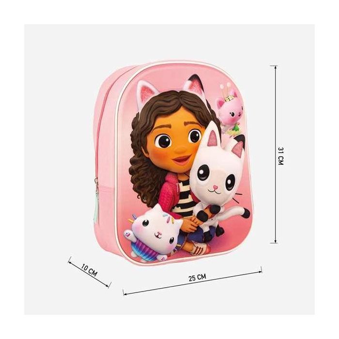 Mochila Escolar 3D Gabby's Dollhouse Rosa 25 x 31 x 10 cm 4