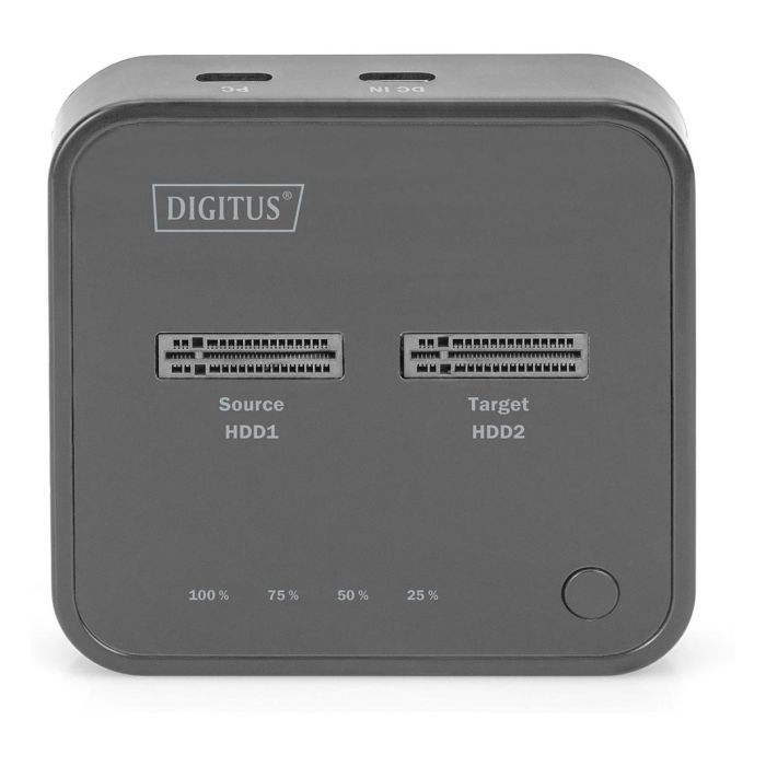 Digitus Estación Acoplamiento Dual M.2 NVMe SSD USB-C 3.2 Gen 2 Negro con Lector SD Tarjetas 10 Gbit/s