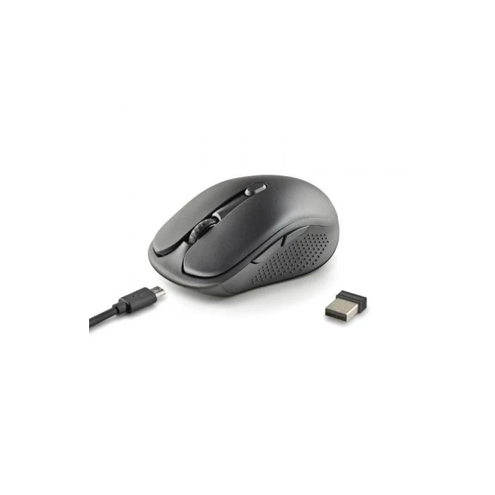 NGS Ratón Inalámbrico EVO Rust BLACK Recargable Hasta 1600 DPI Negro Teclas Silenciosas 1