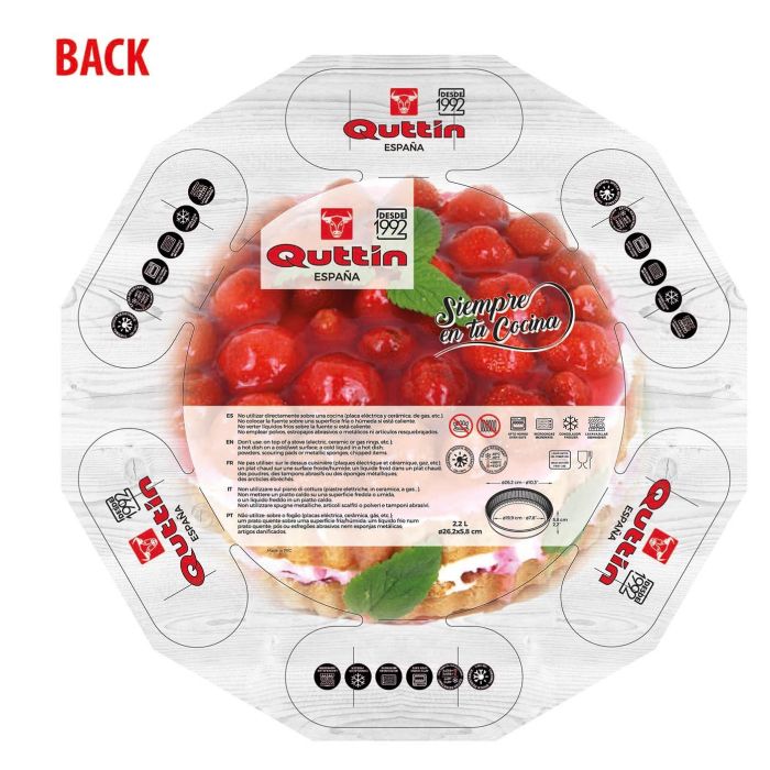 Quttin Molde para Tarta de Vidrio Ø26 cm - 2.2L (6 Unidades) 5 Quttin Molde para Tarta de Vidrio Ø26 cm - 2.2L (6 Unidades) 5